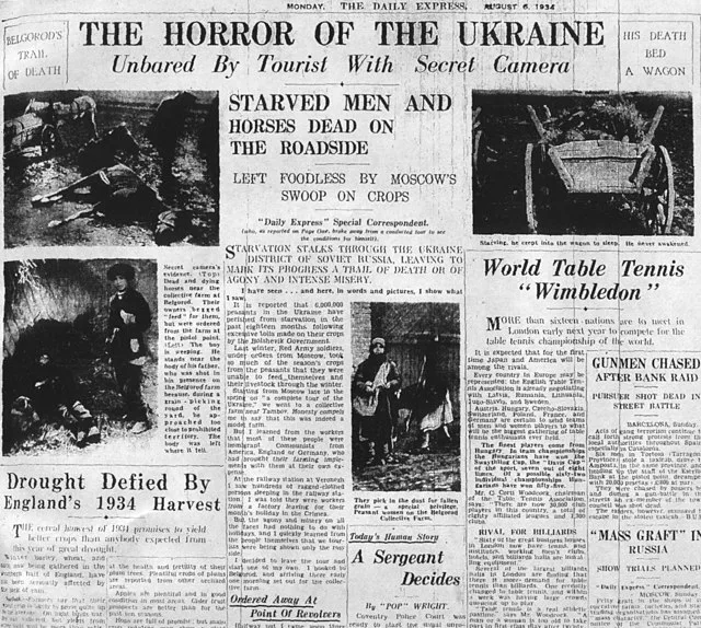 Newspaper reporting of Holodomor