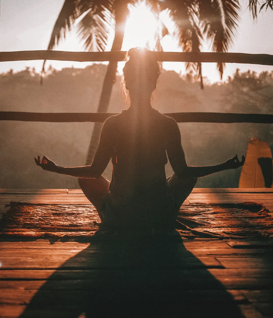 A woman doing Yoga